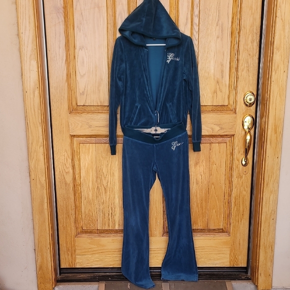 Guess Other - Make Offer Guess Blue Velour Pajama Set with Hoodie